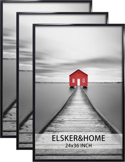 ELSKER&HOME 24x36 Poster Frame 3 Pack, Black 0016