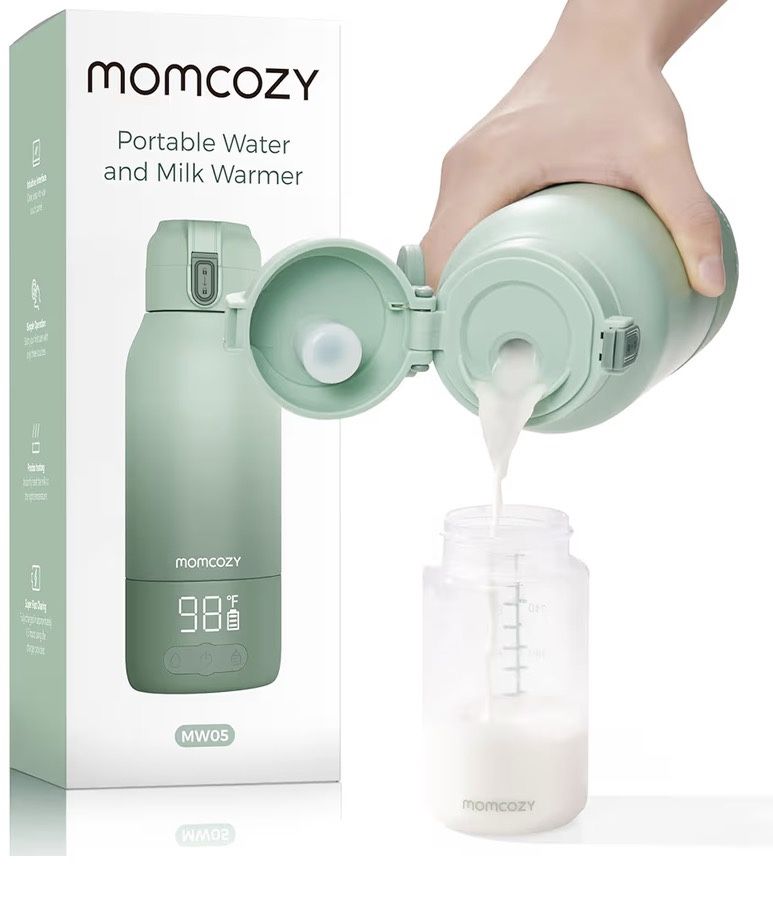 Momcozy Portable Milk Warmer for Travel – Dual Heating Modes for Breast Milk & Water Portable Bottle Warmer 17 Ounces
