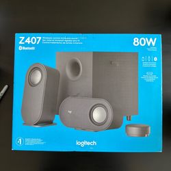 Logitech - Z407 2.1 Bluetooth Computer Speaker System with Wireless Control (3-Piece) - Black