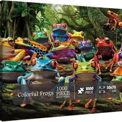 Colorful Frogs Jigsaw Puzzle 1000pc