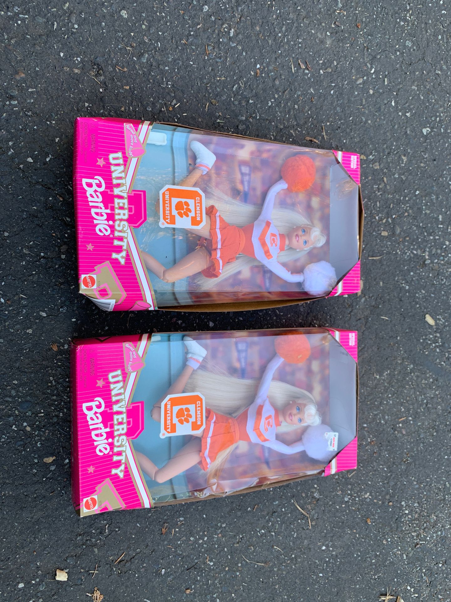 Set of 1997 Clemson University collectible Barbie Dolls