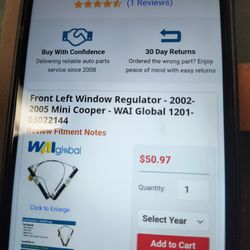 Mini 02-05 window regulator left side new