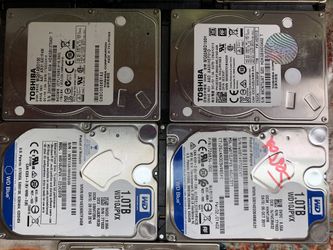 4x 1 Tb HARD DRIVES ALL FORMATTED FOR PC or MAC READY TO GO 2.5” SATA LAPTOP OR DESKTOP No deals, trades, offers, checks, pho