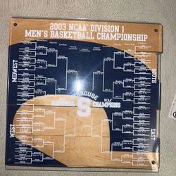 2003 Syracuse NCAA Championship Game-Used Court Floor Bracket Steiner COA