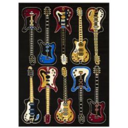 8/10 Guitar Music Theme Kid Rug 