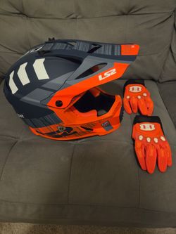 LS2 fast MX437 Helmet+Matching Gloves_Like Brand New