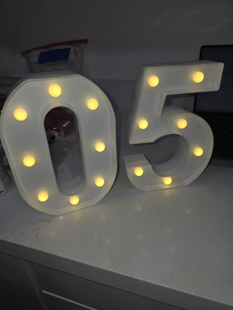 Battery Operated Numbers. 0, 5