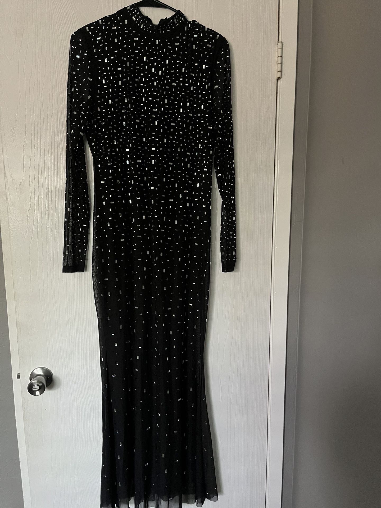 Black Rhinestone Dress