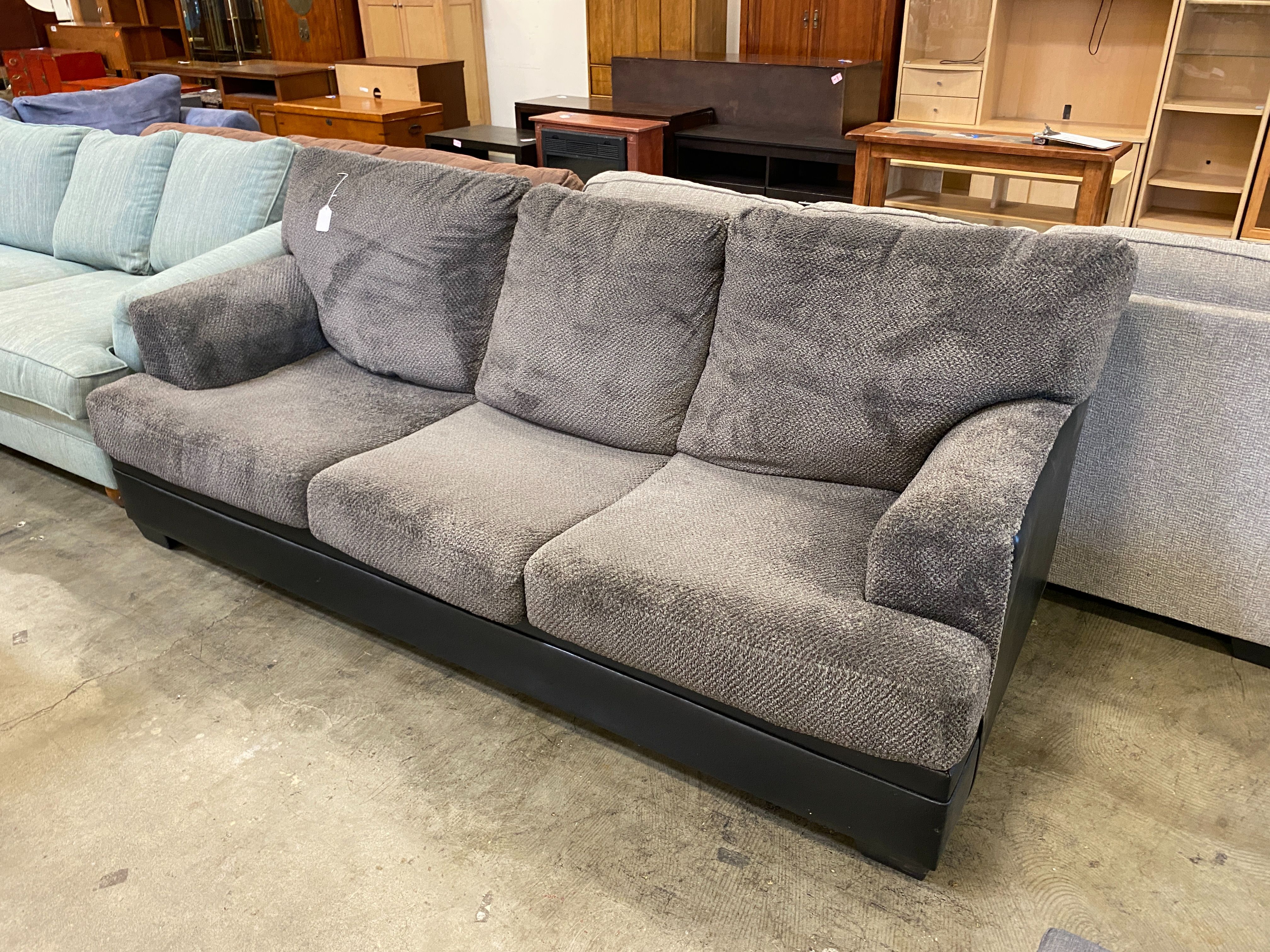 Fuzzy Wuzzy Grey and Black 3 Seat Sofa