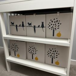 IKEA GULLIVER Changing Table + BARNDRÖM Storage Bins (6 pcs)