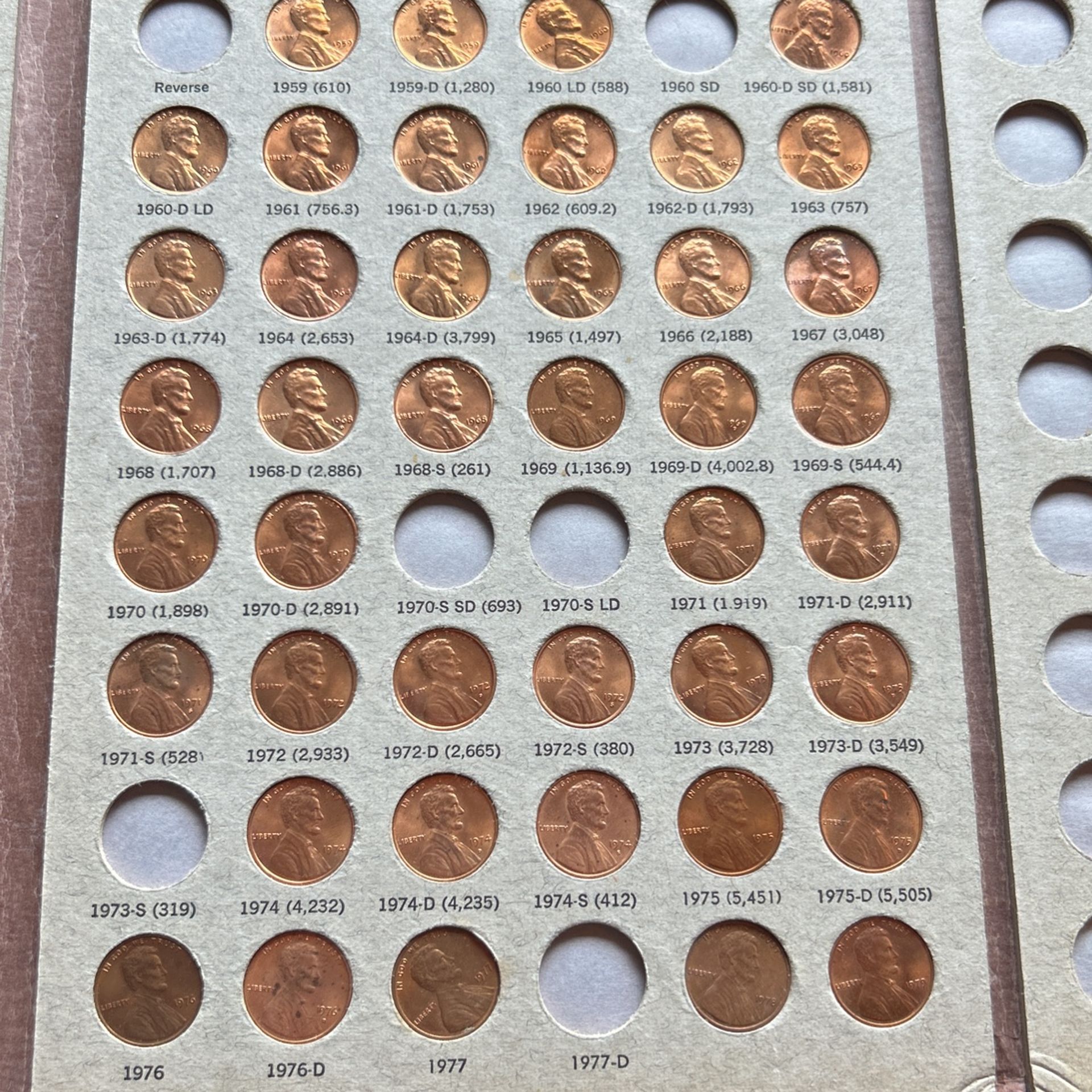 1(1959 To 1979) Pennies (grading Condition)