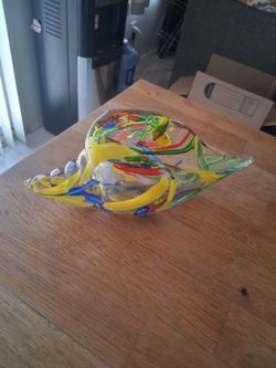Murano Style Conch Shell Glass Sculpture