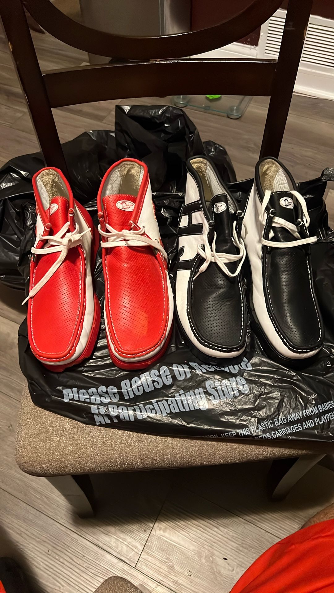 Havana Joe Shoes Size 47 /US 13M Red/ white Blk/white