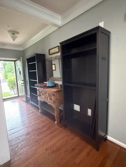 IKEA Hemnes pair bookshelves black-brown