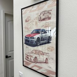 Nissan GTR R34 Skyline Wall Art