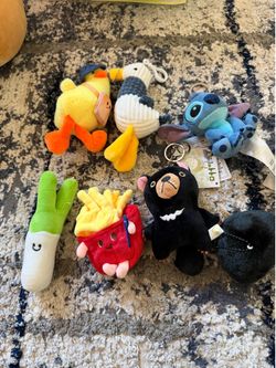 Cute Plush Keychain Toys - Stitch, Duck, French Fries, Bear, Leek