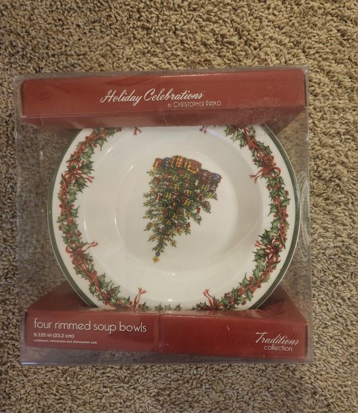 Christmas Soup Bowls- NEW Set Of 4