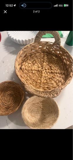 Woven Wicker Basket Set of 3