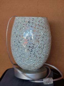 Silver Mosaic Glass Table Lamp