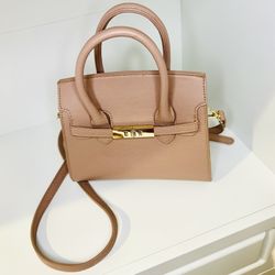 Madison West Handbag, Purple with Gold Accents