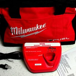 Milwaukee M12 Charger & Milwaukee Small Basic Tool Bag - All New