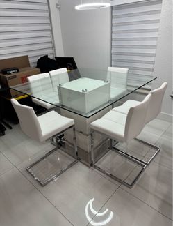 Gamma White Dining Table Set