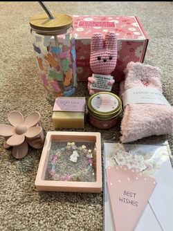 Pink bunny themed gift box