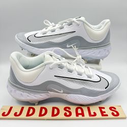 Nike Alpha Huarache Elite 4 Low Baseball Cleats White Wolf Grey Fd2745-104 Men’s Sizes