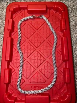 18k Silver Crystal Twisted Rope Chain Necklace