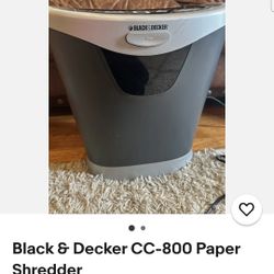 Black An Decker Paper Shredder.