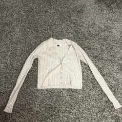 White Long Sleeve Cardigan And Sweater
