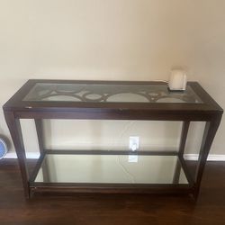 Entry Table Wooden With Mirror Base 