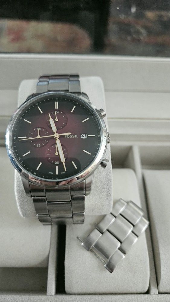 Fossil Watch Red/Silver