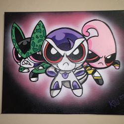 Powerpuff Girls X DBZ custom Painting 20in x 16in