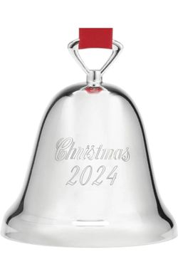 Reed & Barton 2024 Silver-Plated Christmas Bell Ornament Set – Hanging Décor (2 Pack)