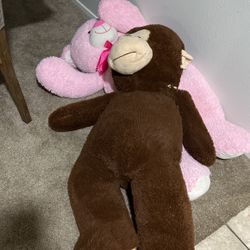 Large Monkey And Pink Bear 