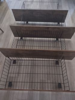 Brand New In box Set Of Four Wood And Metal Under Bed Storage