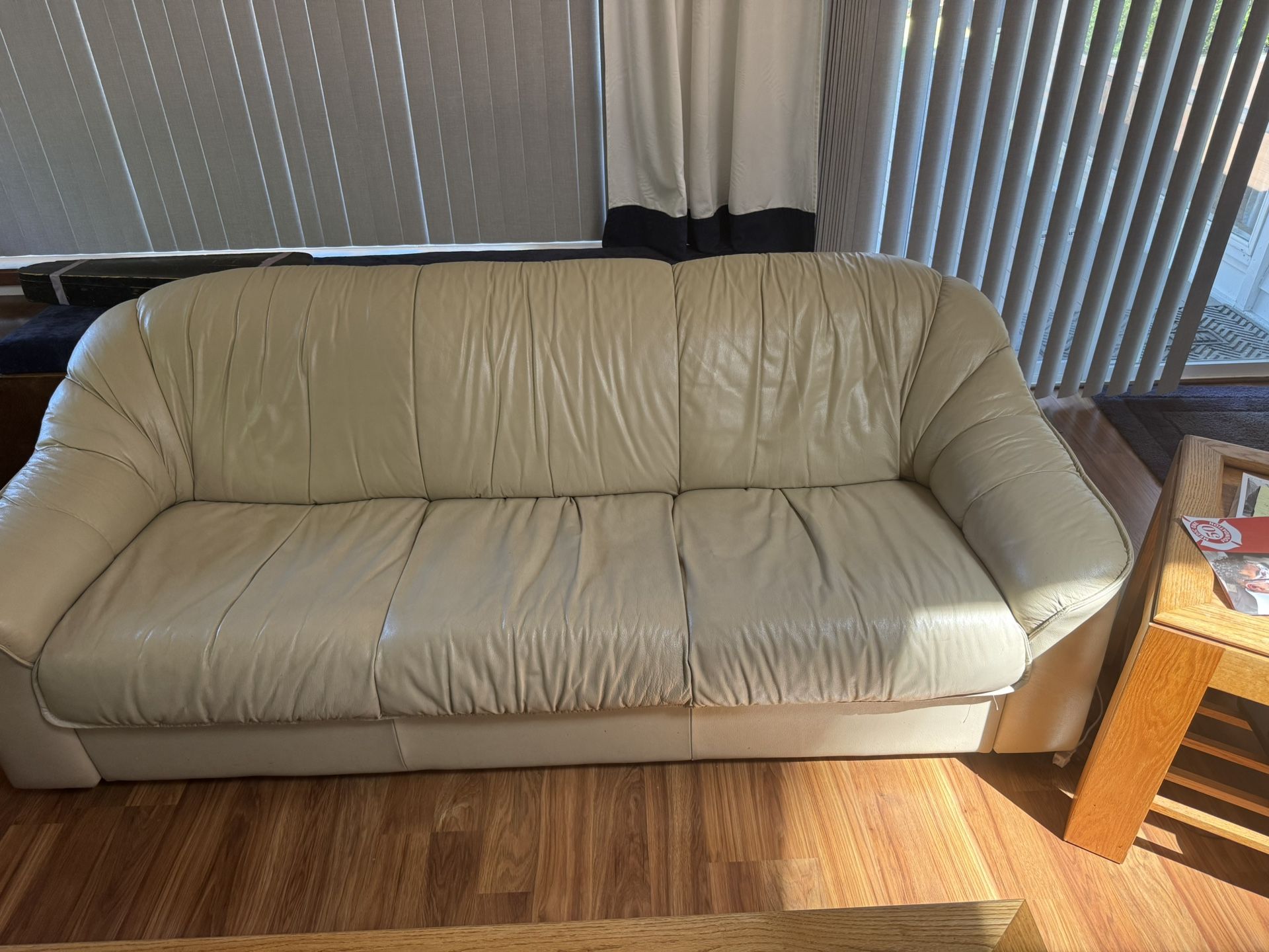 Leather Cream Sofa