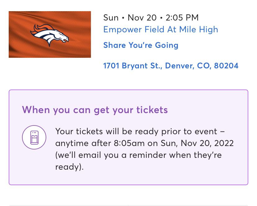 Denver Broncos vs Las Vegas Raiders Ticket (1)