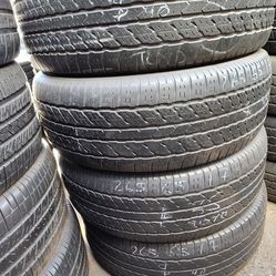 4 Toyo tires size 265-65-17 all 4 for $150 free installation and balance