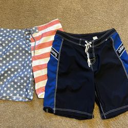 SWIM SHORTS Swimming Trunks / 2 Pairs BILLABONG & USA Men’s XL X-Large Excellent Condition