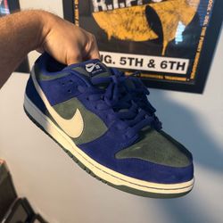 Nike Sb Dunk Low Deep Royal Vintage Green Sz 12 Worn