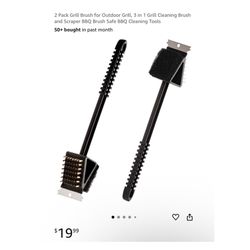 Brand new 2 Pack Grill Brush for Outdoor Grill, 3 in 1 Grill Cleaning Brush and Scraper BBQ Brush Safe BBQ Cleaning Tools  Whitestone/Flushing, Queens