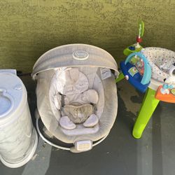 Baby Stuff $50 For All( Activity Center,rocker,diaper Pail)