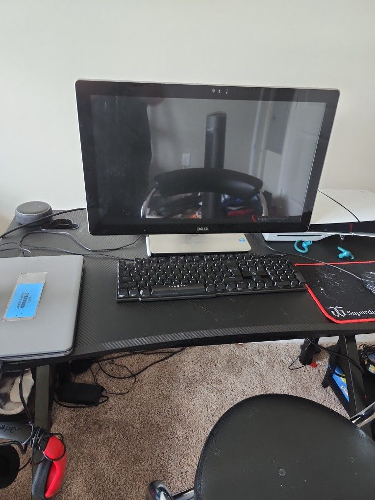 PC Desk Keyboard Mouse And Monitor