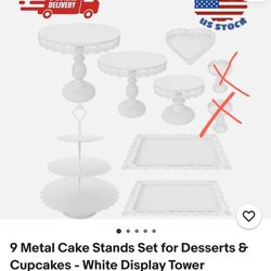 7Pcs/Set Crystal Metal Cake Cupcake Holder Stand Display