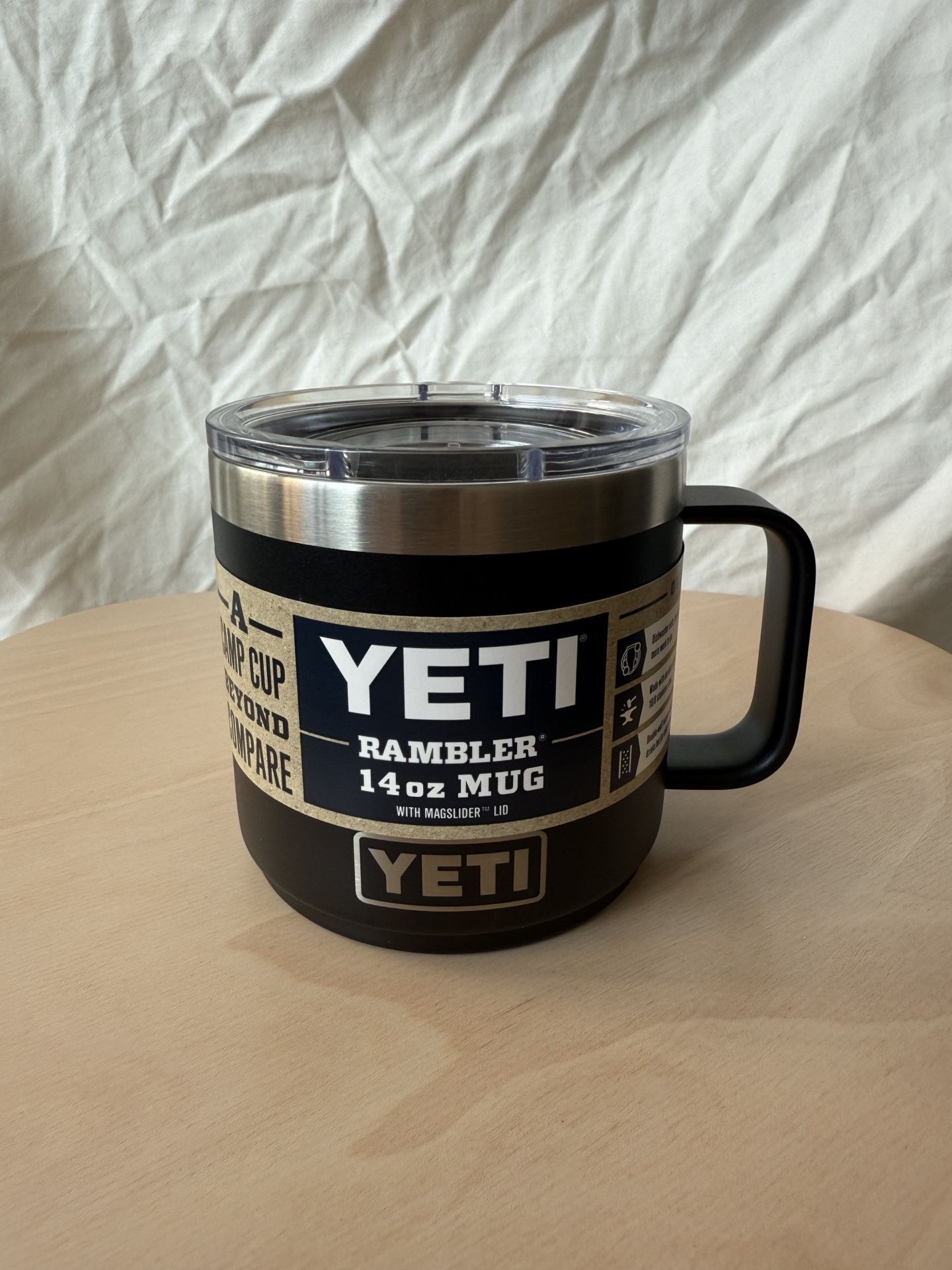 YETI Rambler 14 oz Mug with MagSlider Lid, Black, New