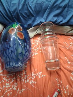 Art Glass Vase and Glass vase by Waterford