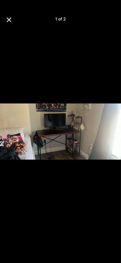 Gaming desk and monitor