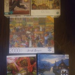 Lot Of 5 Jigsaw Puzzles 15.00 